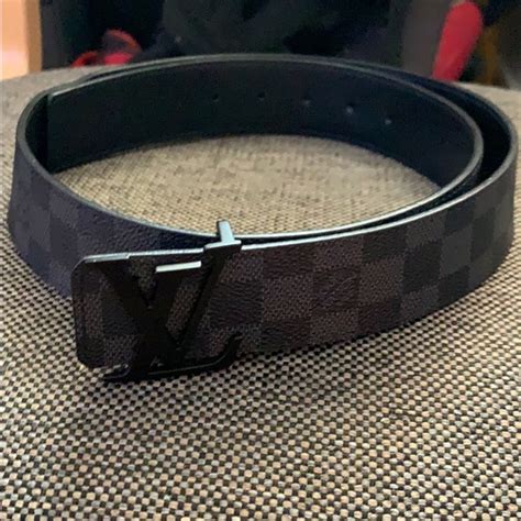 louis vuitton men's belt black|louis vuitton black checkered belt.